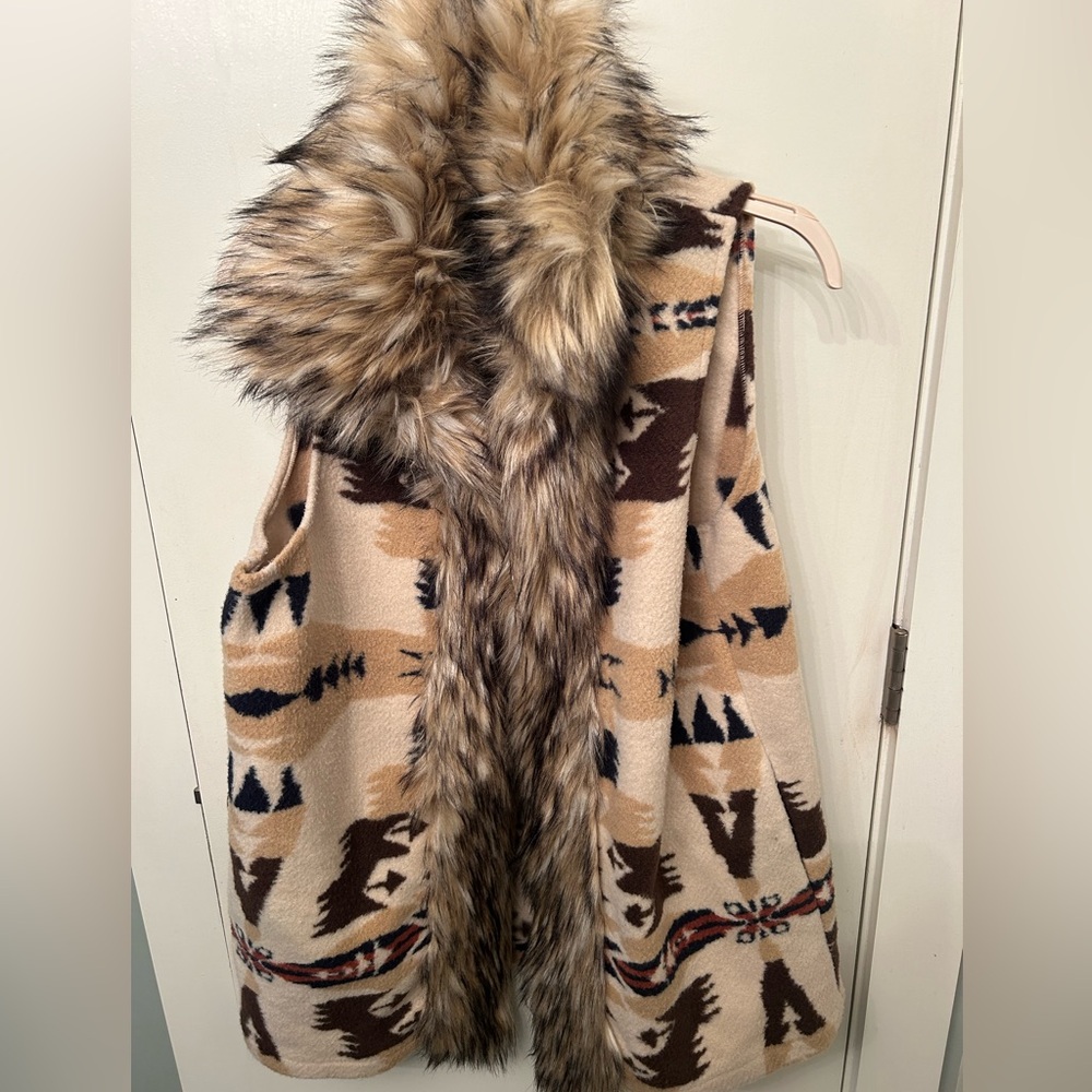 Tasha Polizzi Collection- faux fur trim vest